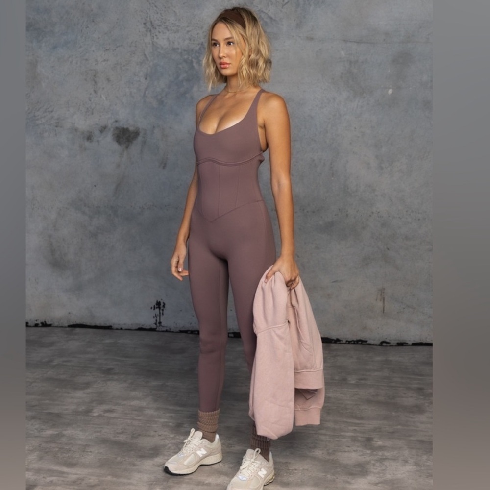 MOCHA berry buff bunny corset body suit